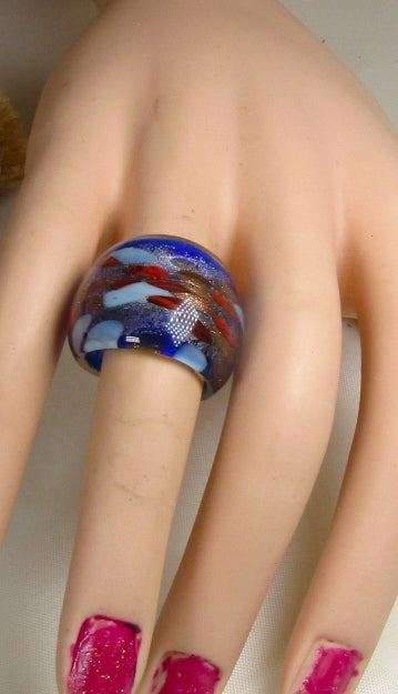 Statement Blue Fashion Ring Size 7 1/2