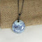 Aqua Fair Trade  Kazuri Pendant on Gun Metal Chain