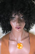 Fair Trade Kazuri Pendant Necklace Iridescent Orange