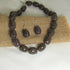Dark Brown Necklace  & Earrings Beaded