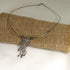 Dramatic Wavy Fan Pendant Necklace Sterling Silver 