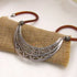 Tribal Necklace  Silver Statement  Metallic Copper Cord