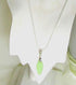 Green Teardrop  Sea Glass Pendant Necklace