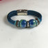 Teal Metallic Cord Fair Trade Bead Bracelet