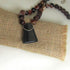 Handmade Agate Gemstone Necklace with Black Onyx Pendant -