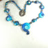 Blue and Silver Artisan Bead Necklace Handmade Bead Necklace
