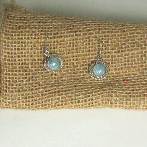 lue California Jade Drop Earrings Blue Gemstones 