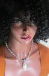 Grey Gemstone Necklace Chalcedony Pendant Necklace