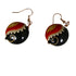 Handmade Black & Red Earrings  on Rose Gold Ear Wires