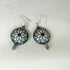 Grey & Aqua Artisan Bead Drop Earrings