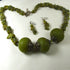 Big Bold Afghan Jade Large Bead  Necklace and Earrings