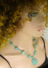 Aqua Handmade Artisan Necklace with Swazi Pendant