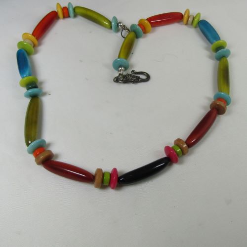 Multi Colored Tagua Nut Necklace