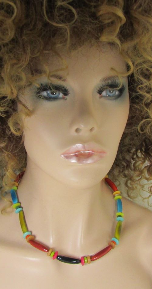 Multi Colored Tagua Nut Necklace