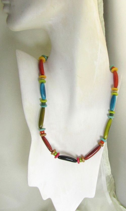 Multi Colored Tagua Nut Necklace