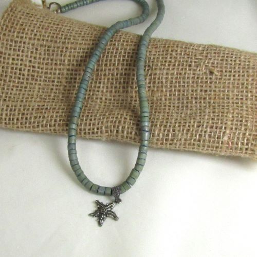 Green Surfer Necklace with Starfish -