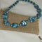 Teal and Aqua Fair Trade Handmade Kazuri Bead Necklace 