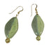 Kazuri  Shimmering Green Flag Earrings