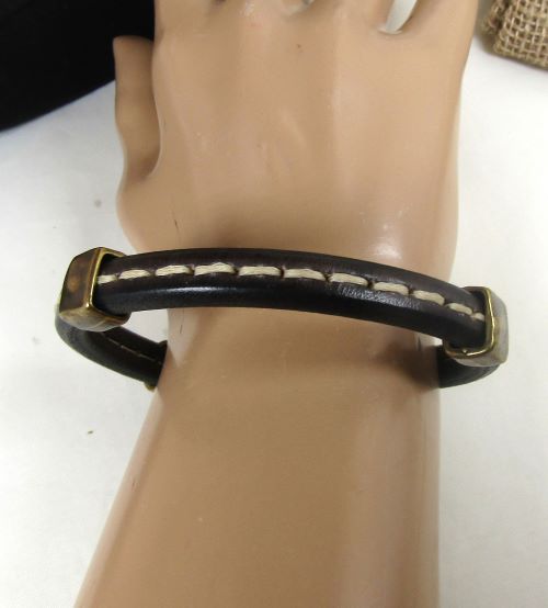 Black Leather Bracelet for a Man