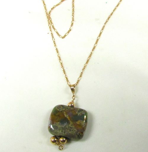 Olive Handmade Artisan Bead Pendant Necklace