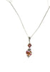 Purple and White Artisan Bead and Crystal Pendant Necklace