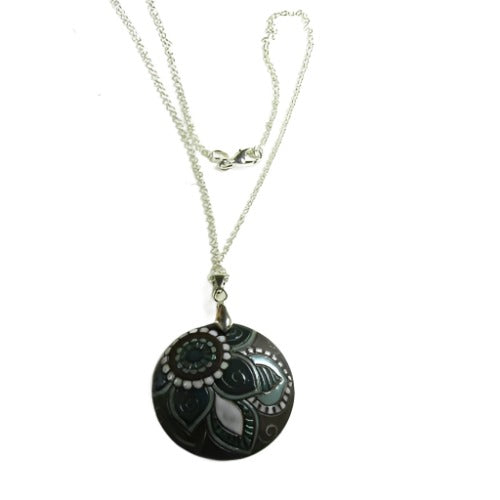 Black & White Artisan Pendant Necklace