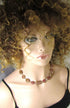 Handcrafted Tan and Rose Necklace & Earrings