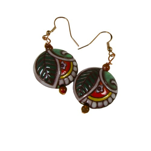 Floral  Handmade Bead Drop Earrings