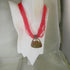 Hot Pink Multi-strand Necklace with Jasper Pendant