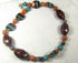 Peacock and Brown Beaded Kazuri Necklace