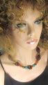 Peacock and Brown Beaded Kazuri Necklace