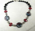 Black Grey & Red Kazuri Fair Trade Necklace