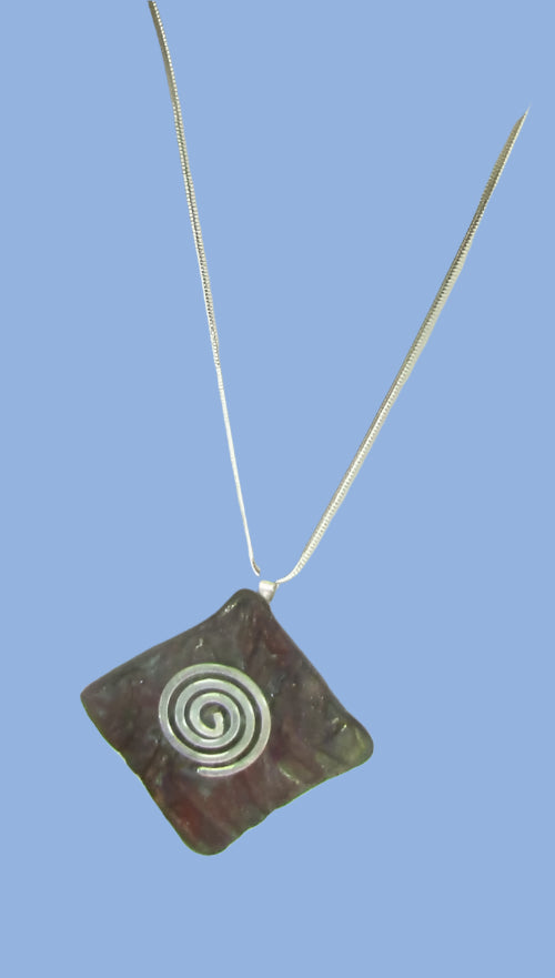 Artisan Multi-luster Raku Handmade Ceramic Pendant Necklace
