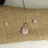 Pink quartz crystal pendant & Stud earrings