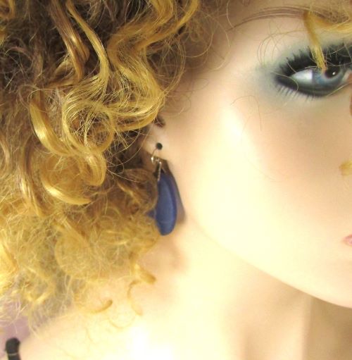 Classic Royal Blue Sea Glass Drop Earrings