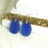 Classic Royal Blue Sea Glass Drop Earrings