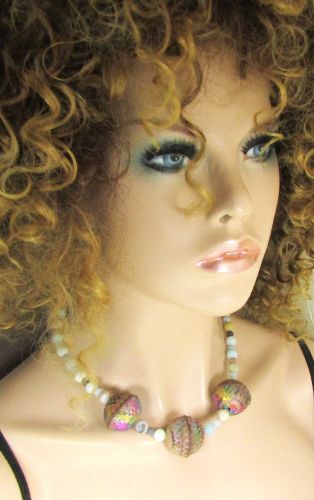 Unique Amazonite & Rainbow Leather Necklace