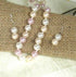 pink shell pearl necklace & earrings
