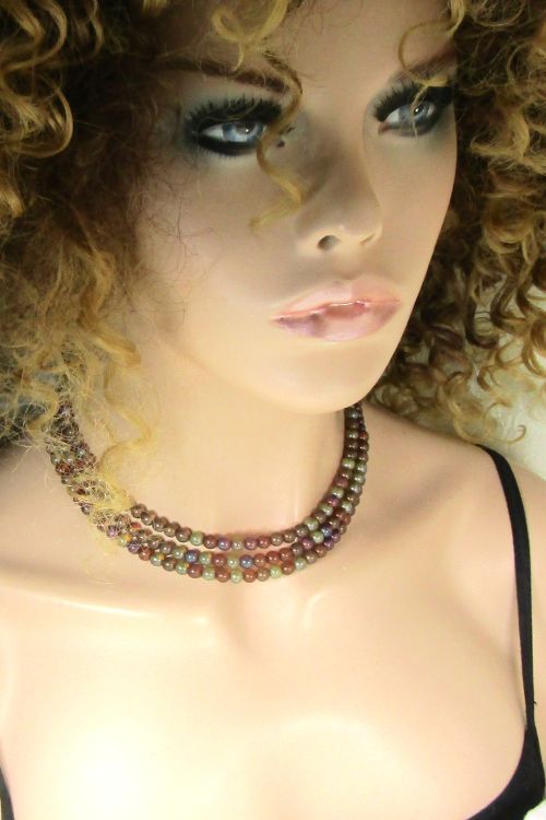 Multi-strand Jasper Gemstone Necklace