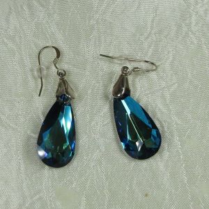 Blue Crystal Teardrop Earring