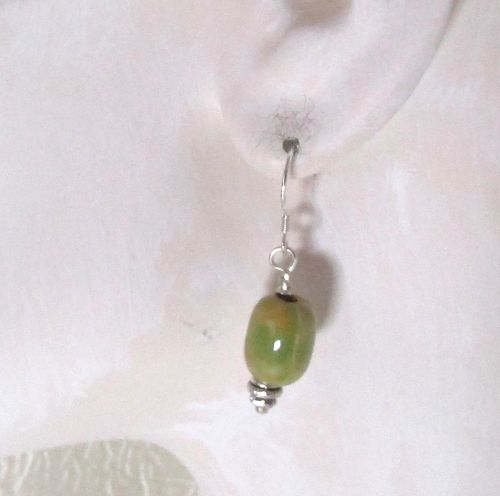 Green Gemstone Drop Earrings