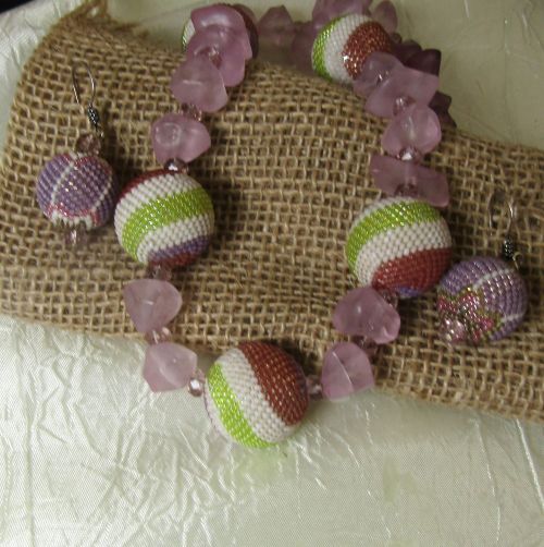 Lilac & Green Handmade Bead Designer Set