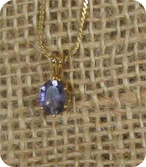 Delicate Purple Gemstone Pendant Necklave