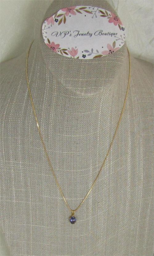 Delicate Purple Gemstone Pendant Necklave