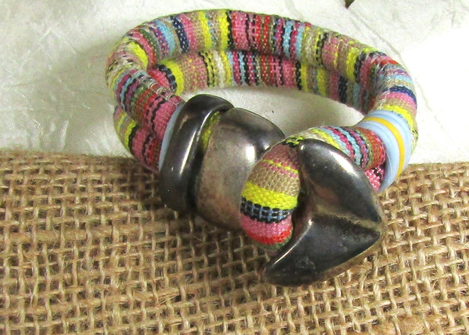 Pastel Soft Cotton Cord Statement Bracelet