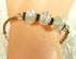 White Artisan Bead and Gold Bangle Bracelet