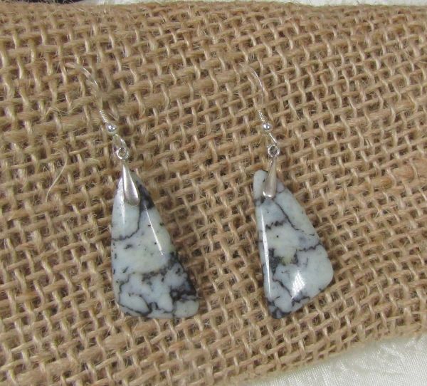 Handcrafted Zebra Jasper Black & White Drop Earrings