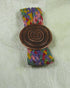 Copper and Multi-colored Braided Leather Cuff Bracelet