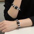 Black  & White Sea Glass Bracelet