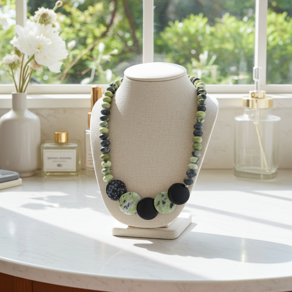 Matte Natural Yellow Turquoise Necklace